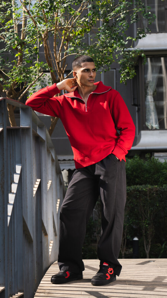 A stylish man showcasing CHNKS sneakers paired with casual streetwear, representing the brand’s comfort and urban design for men.