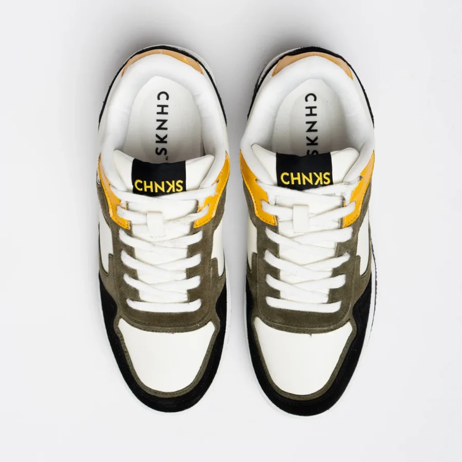 Top view of Taxi CHNKS sneakers – yellow and green sneakers for men with cushioned fit