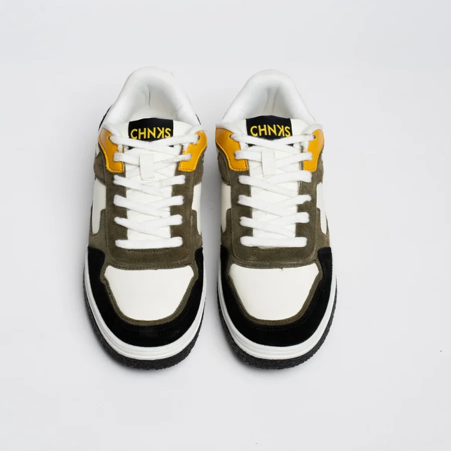 Top view of Taxi CHNKS sneakers – yellow and green sneakers for men with cushioned fit