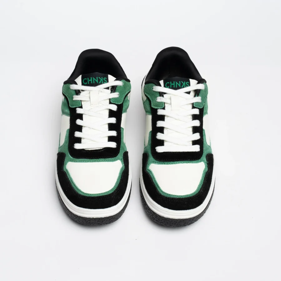 Top view of Matrix CHNKS sneakers – premium green sneakers for men with breathable mesh upper