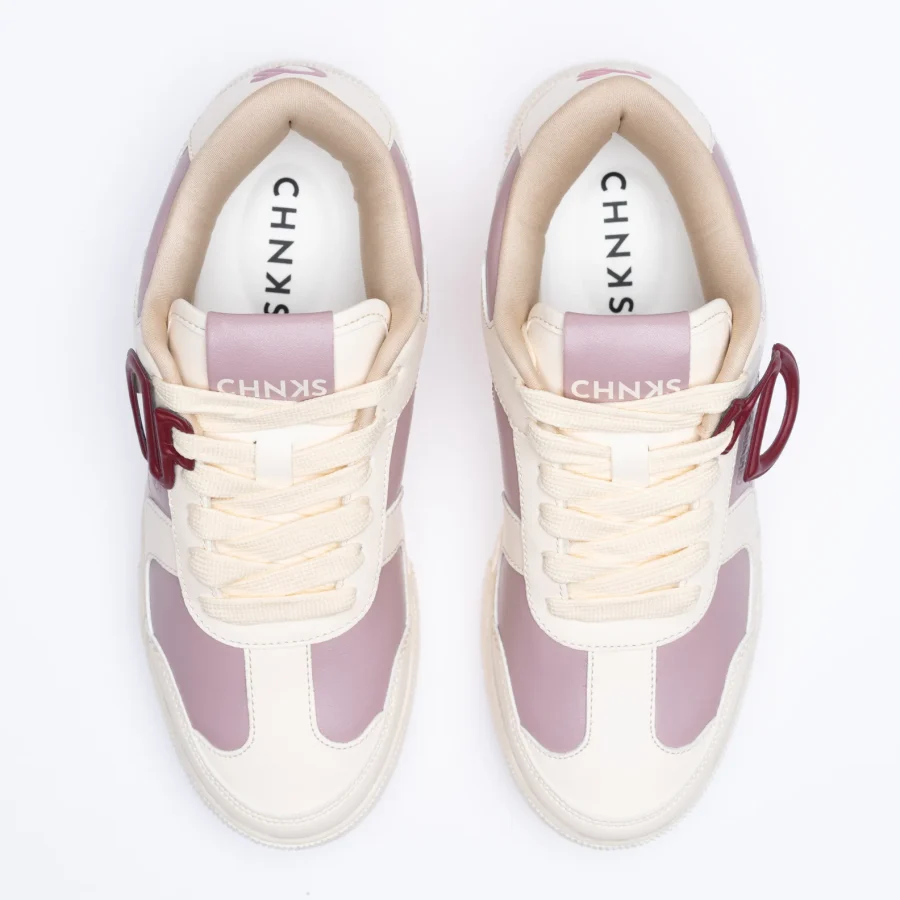 Top view of Bubblegum CHNKS pink and white sneakers – comfortable, trendy sneakers for men and women
