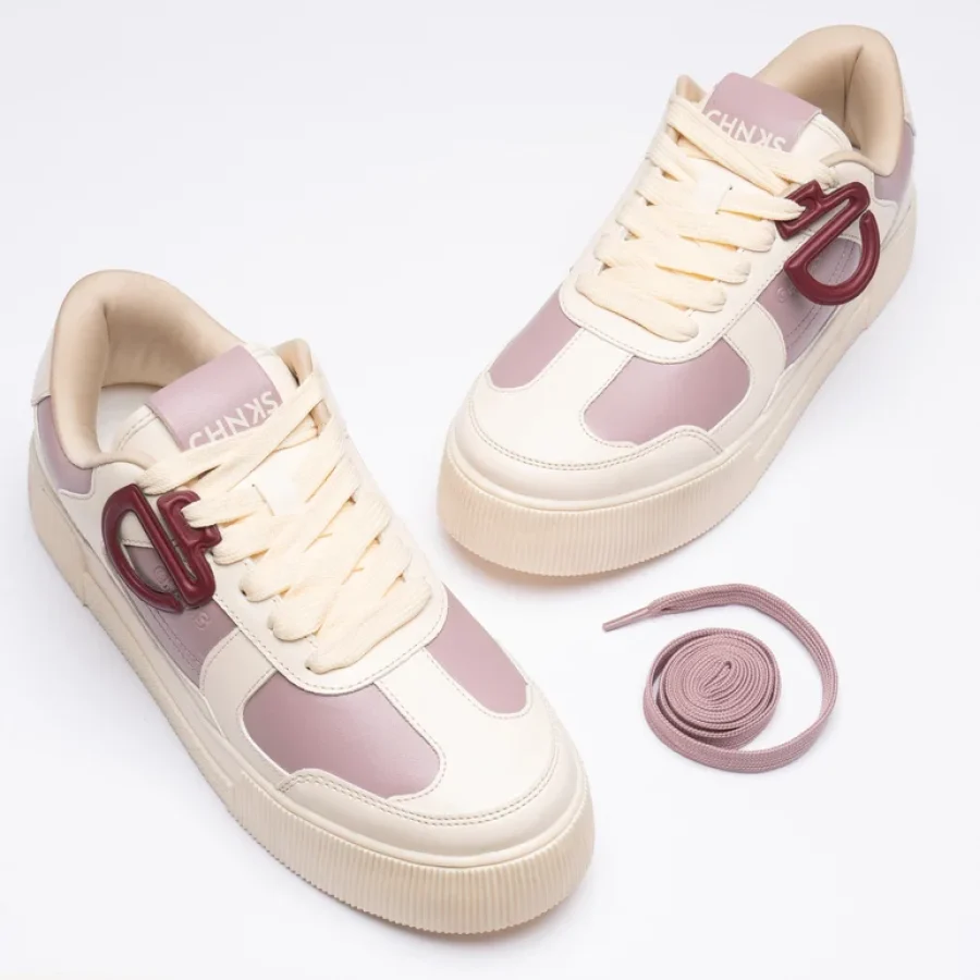 Front view of Bubblegum CHNKS pink sneakers for men and women – casual and stylish footwear