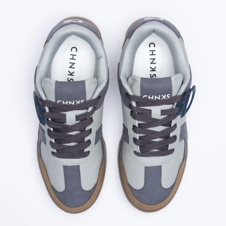 Top view of Granite CHNKS grey sneakers – neutral tone everyday sneakers