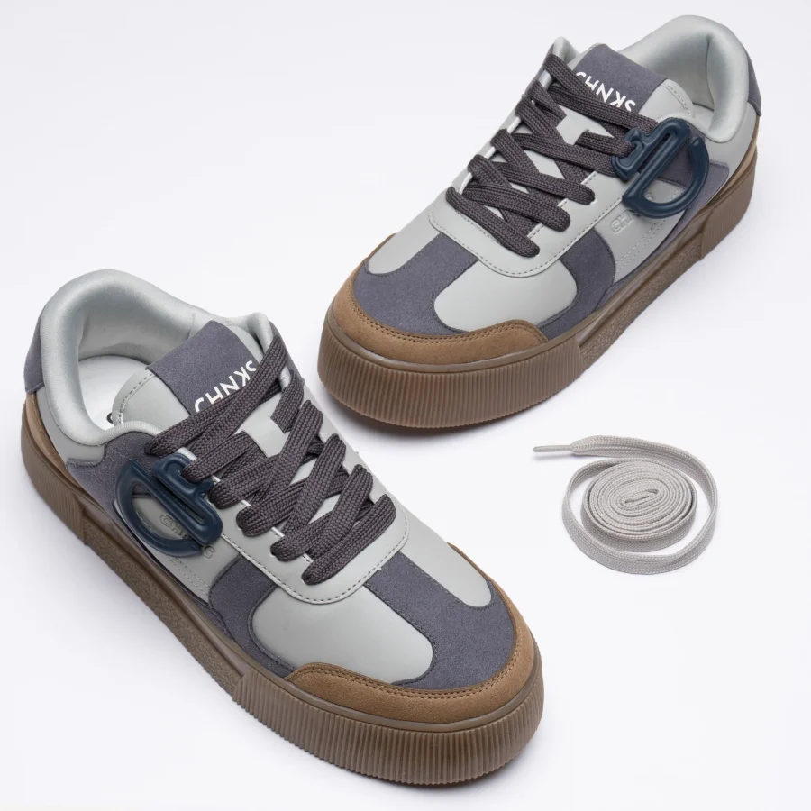 Granite CHNKS grey sneakers lifestyle shot – minimalist unisex sneakers for everyday wear