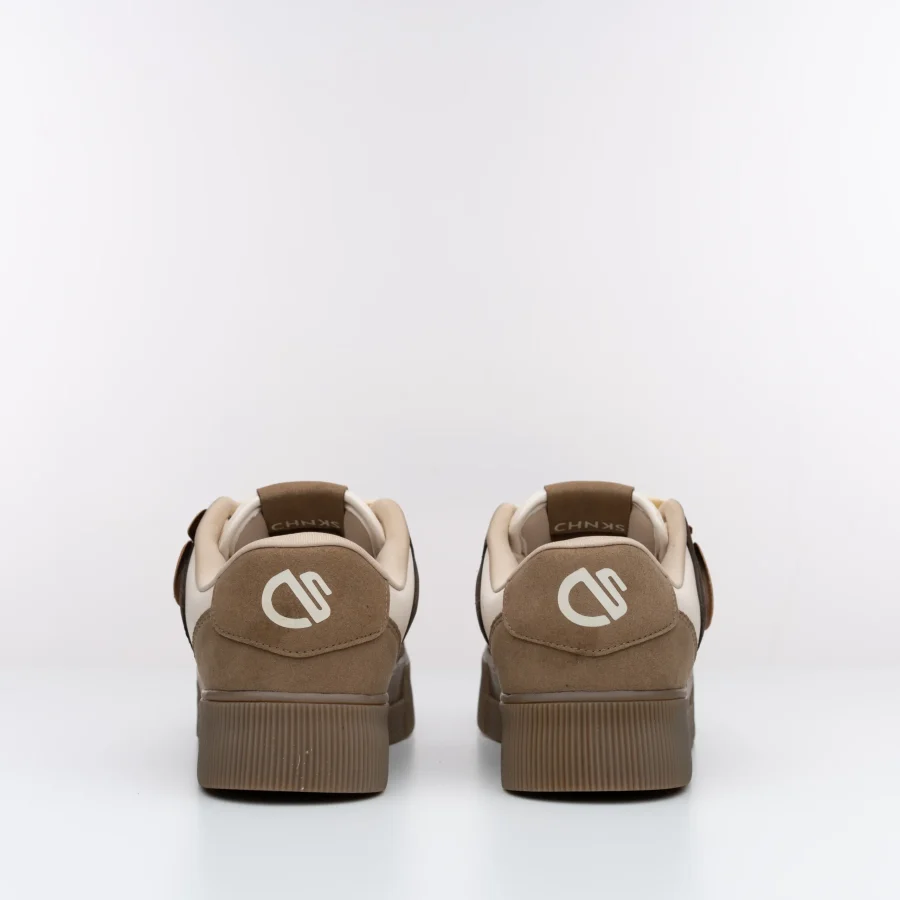 Back view of Mocha CHNKS brown sneakers with CHNKS logo – men and women casual sneakers